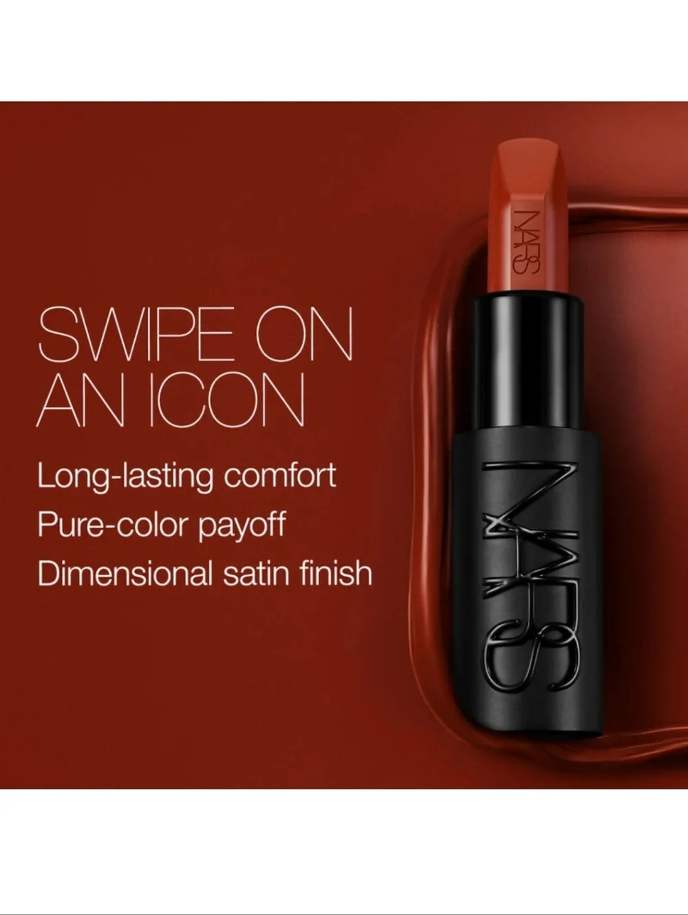 🌺NARS Desirous Explicit Lipstick Long Wear  Red Lipstick Satin Lipstick